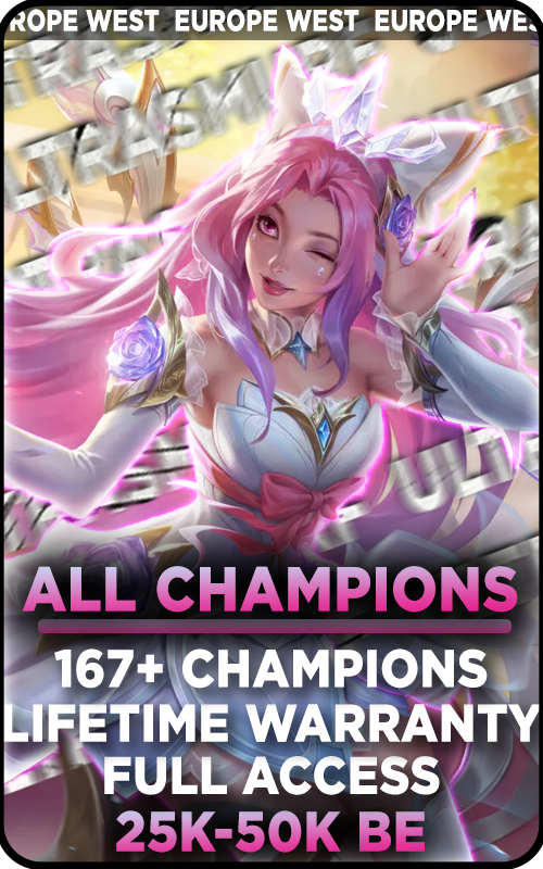 EUW - All Champions Smurf Account 25,000K+ BE (BAN SAFE)